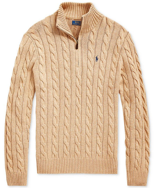 Ralph Ⅼauren | Half-Zip Cable-Knit Cotton Sweaters
