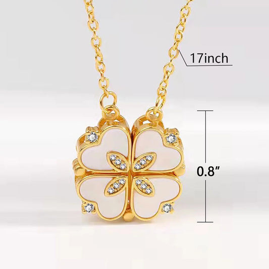 Lucky Four Leaf Clover Necklace, Gifts for Mother'S Day Valentine'S Day Day Birthday